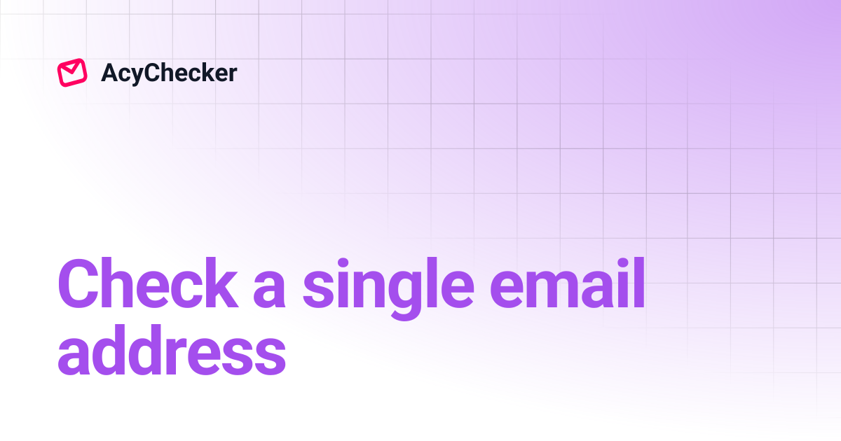 Check a single email address | AcyChecker